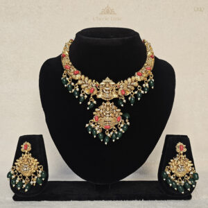 Emerld Antique Lakshmi Temple Necklace Set