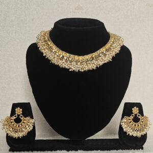 Heavy Pearl Cluster Necklace & Chandbali Set