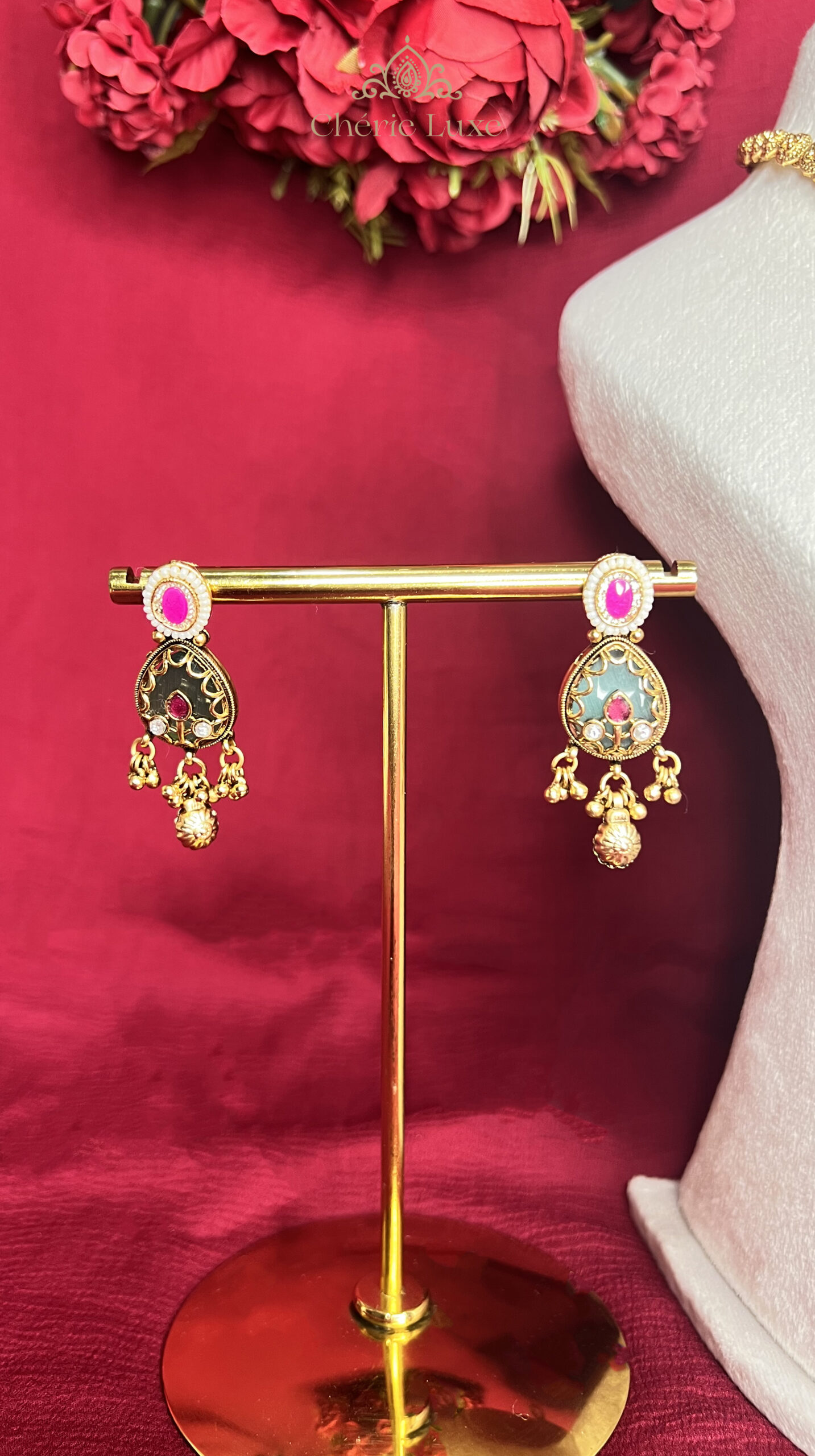 Aadya Heritage Double-Layer Necklace Set - Image 3