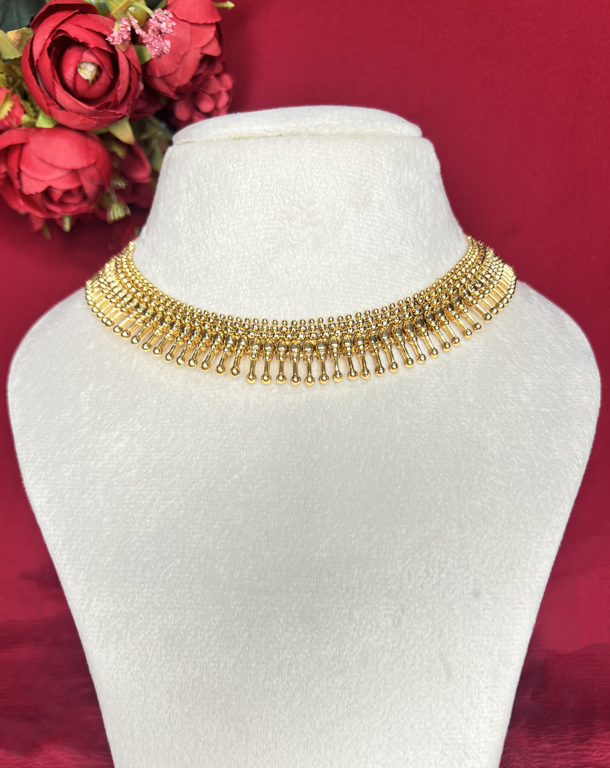 Tarini Solid Fringe Minimalist Design Choker Set - Image 2