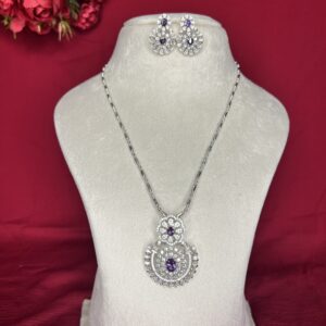 Amethyst Statement Pendant Necklace Set