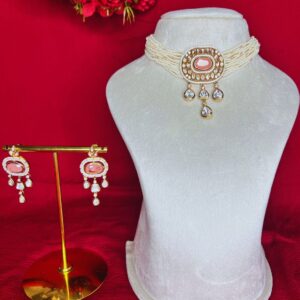 Blush Pink Kundan Choker Set